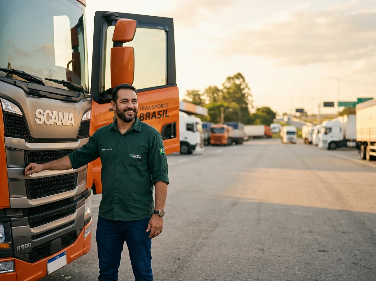 Motorista de caminhão de boné sorrindo com o polegar para cima, exame toxicológico para renovação de CNH
